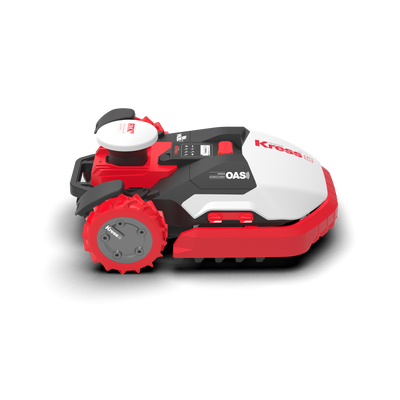 Kress RTKⁿ 6-acre robotic lawn mower with OAS (Obstacle Avoidance System), enhanced motor and V-Wheel.